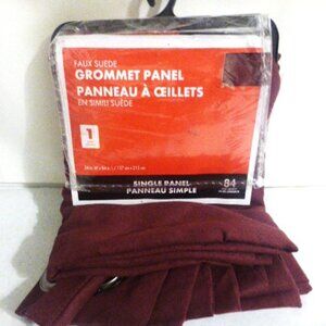 DEC1 - Faux Suede GROMMET PANEL CURTAIN 1 Panel Drape 84" x 54" Curtain Rod